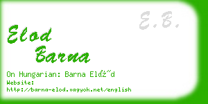 elod barna business card